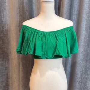 Green Off-Shoulder Women's Top